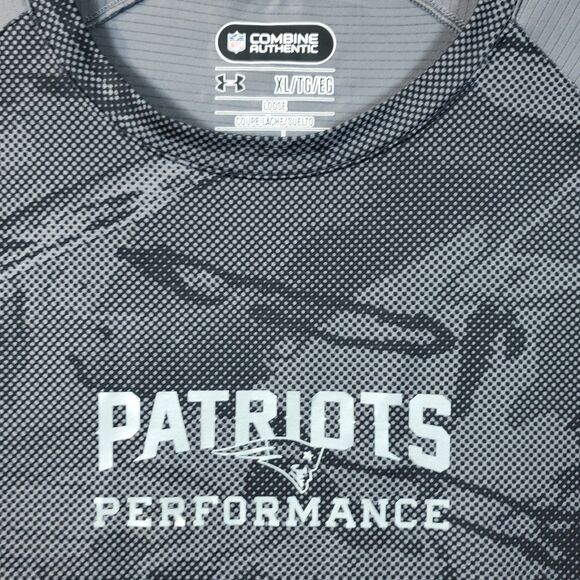 Under Armour Combine New England Patriots Short Sleeve Shirt. Mens XL Camo Grey - Picture 3 of 11